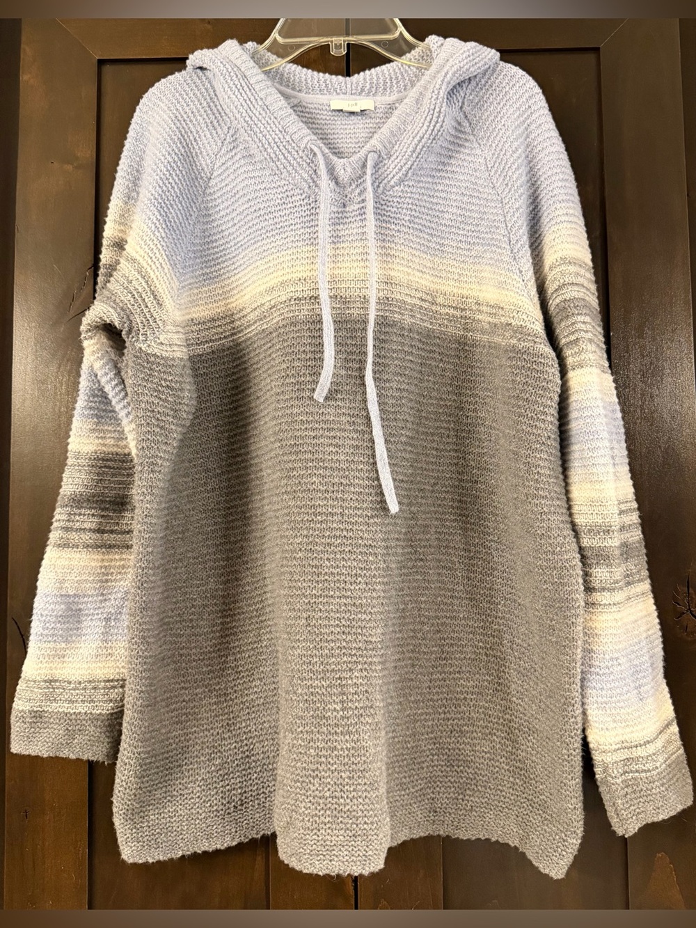 J. Jill Striped Hooded Sweater Sz M
